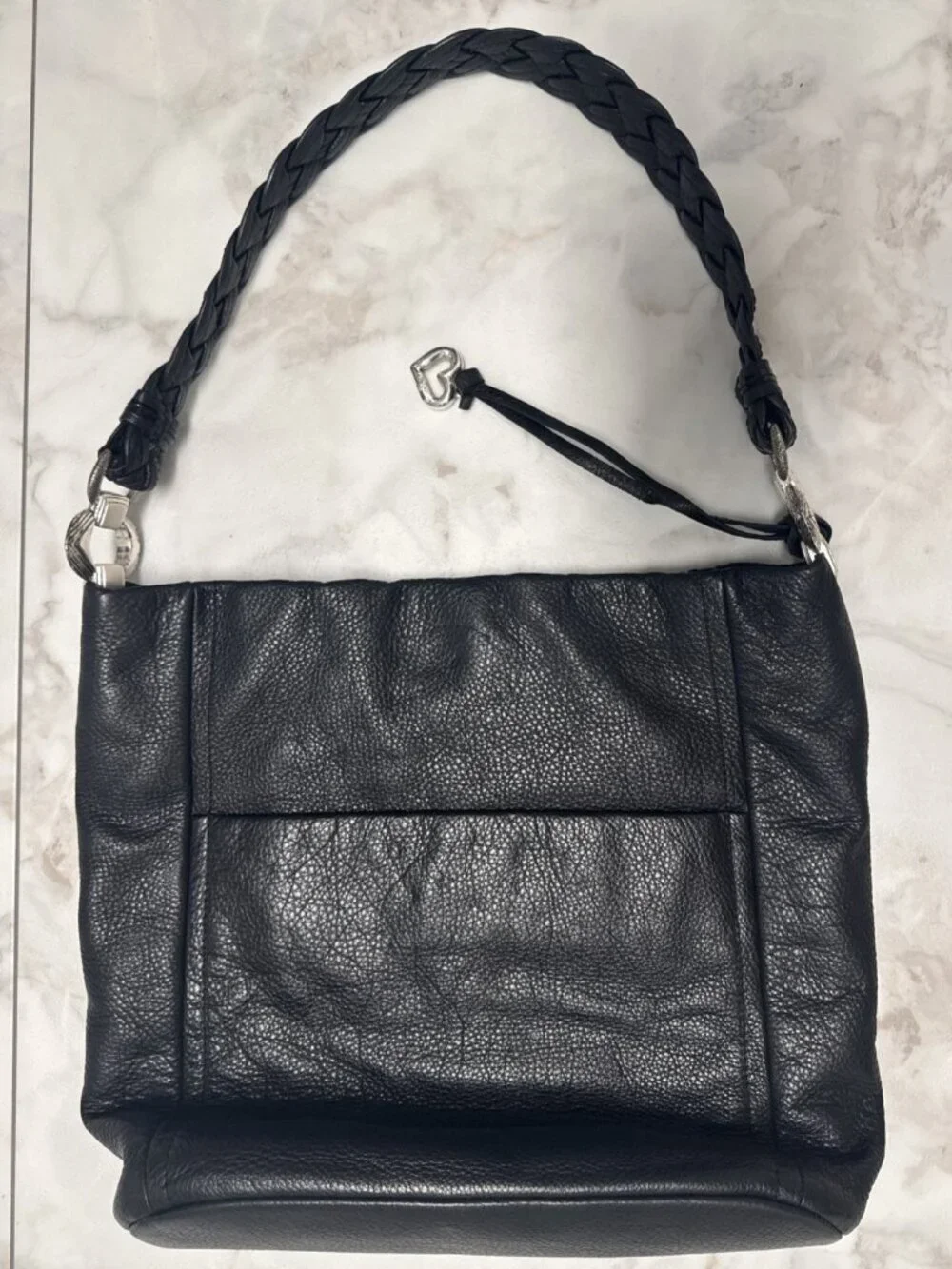 Brighton Anju Bag Masterpiece Collection Black Purse Hobo Leather Embellished